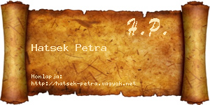 Hatsek Petra névjegykártya