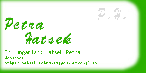 petra hatsek business card